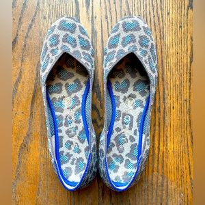 Rothy’s blue animal print flats. Very comfy and barely worn.